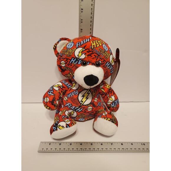 Six Flags DC Comics Flash Bear 10" Seated NWT - Picture 9 of 10